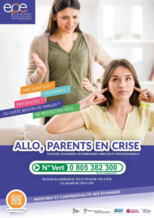affiche allo, parents en crise, numéro vert 0 805 382 300